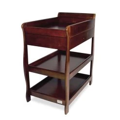 Sleigh Change Table With Draw - Walnut