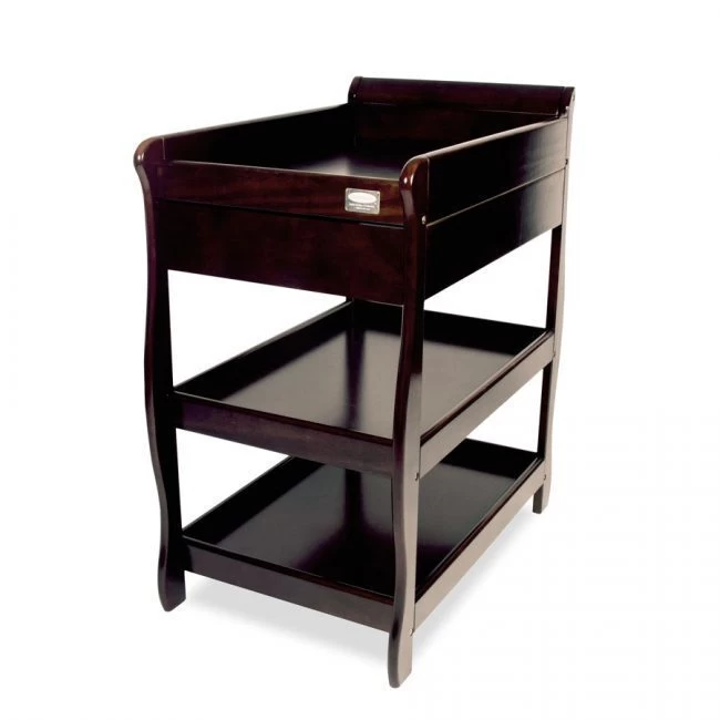 Sleigh Change Table With Draw - English Oak - Image 3