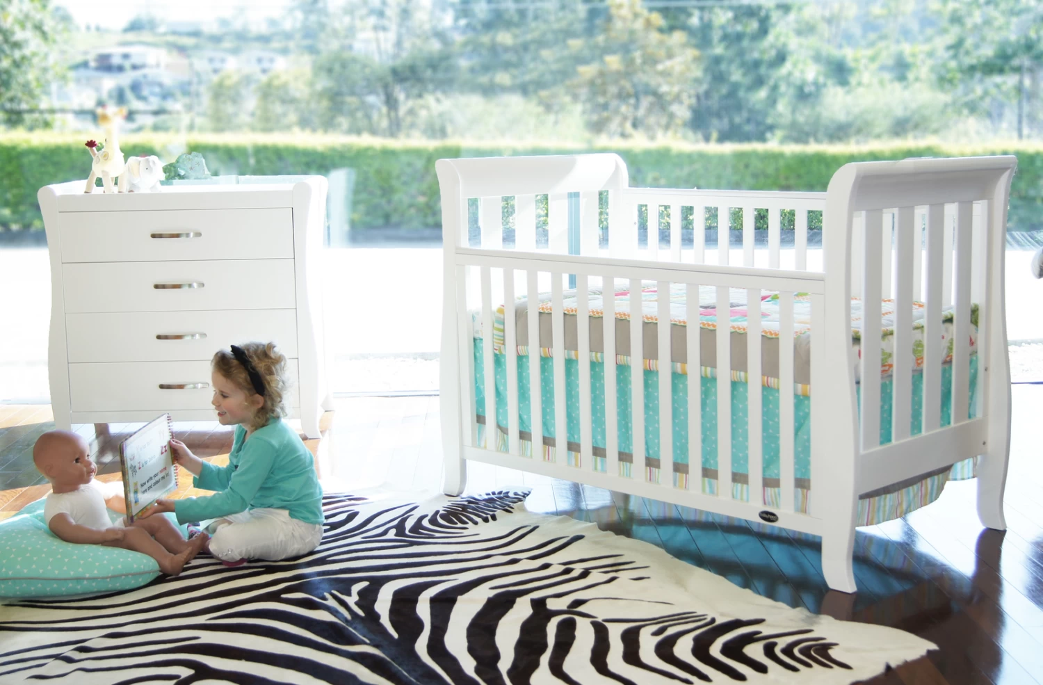 Classic Sleigh Cot - English Oak - Image 2