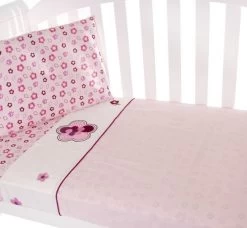 Amani Bebe - Raspberry Garden 3 Pc Cot Sheet Set
