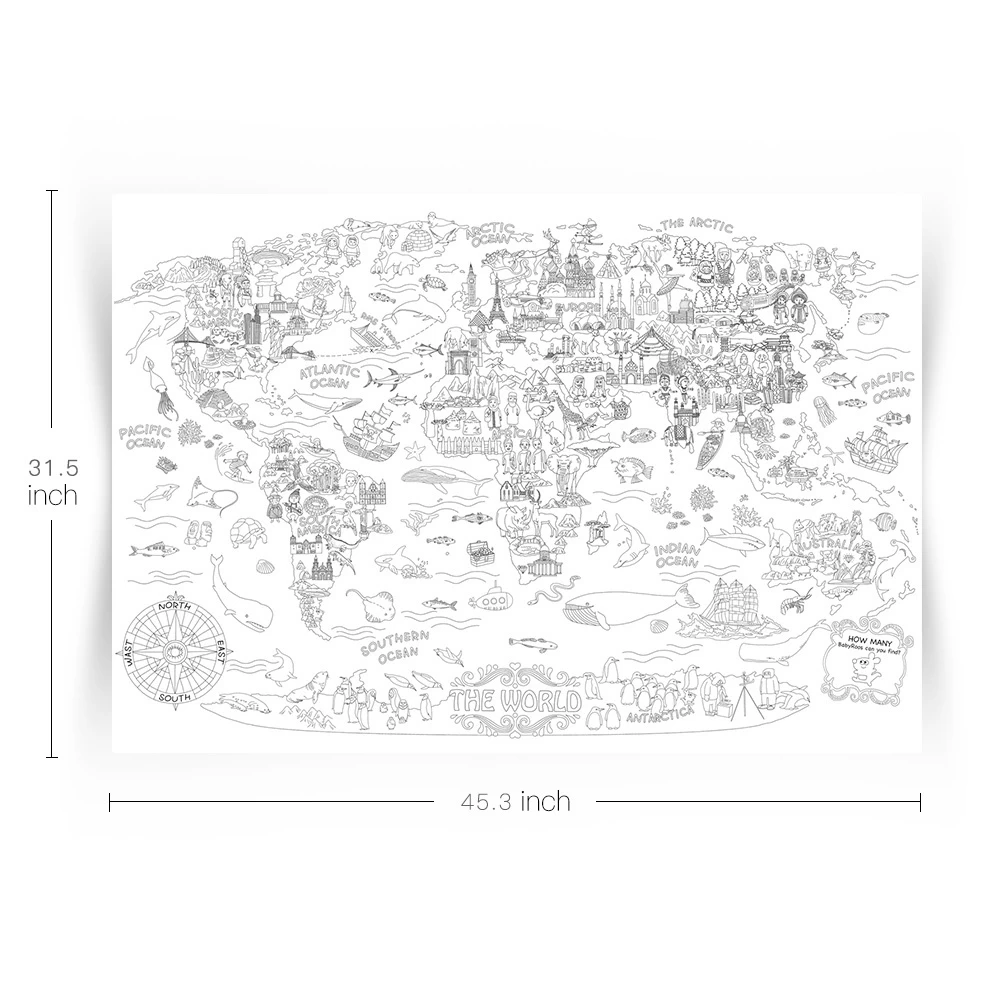 Giant Coloring Poster Pads - The World - Image 4