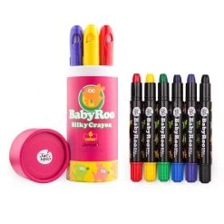 JarMelo Silky Washable Crayon -Baby Roo 6 Colors