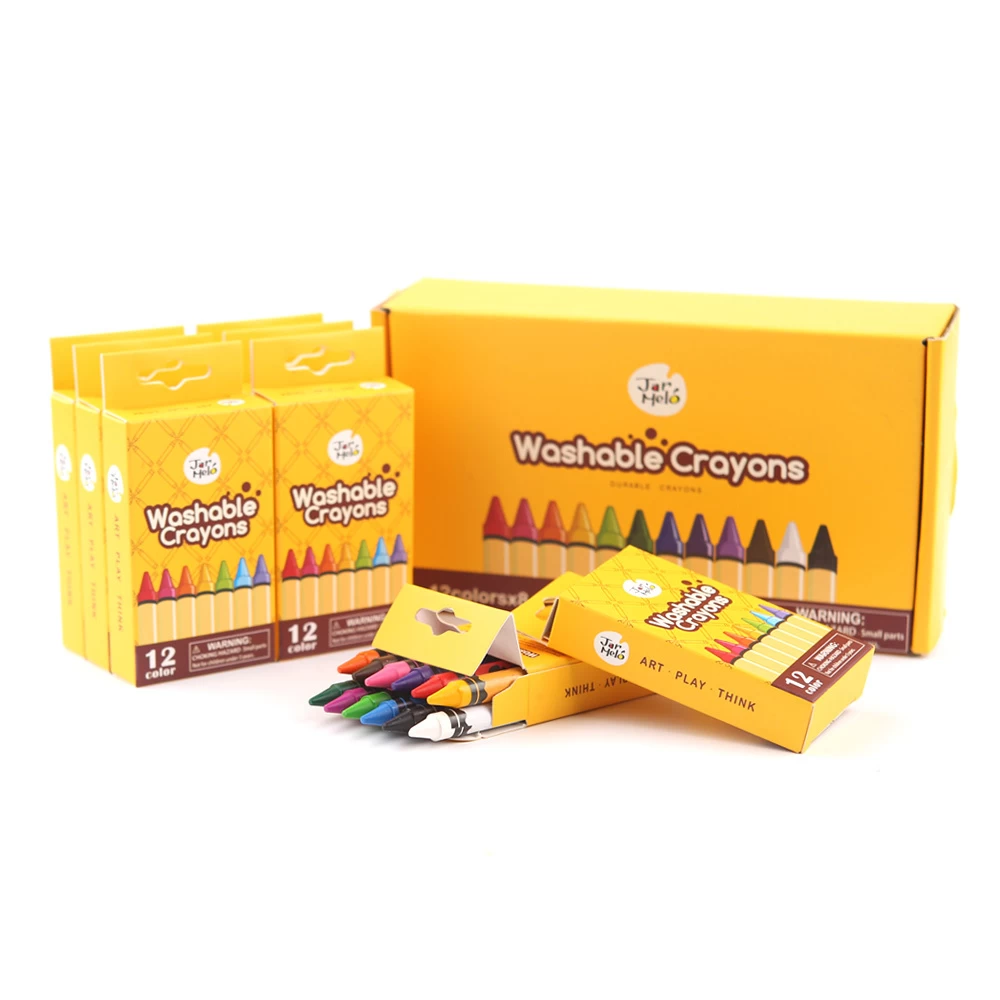JarMelo Washable Crayons -Bulk Set 12-8 Packs