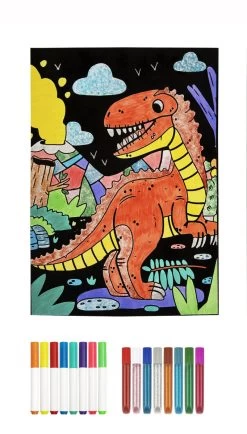 Tookyland Velvet Coloring Kit - Dinosaur Craft Kit