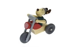 Kaper Kidz Retro Md Motorcycle With Cute Dog Driver Red Bike
