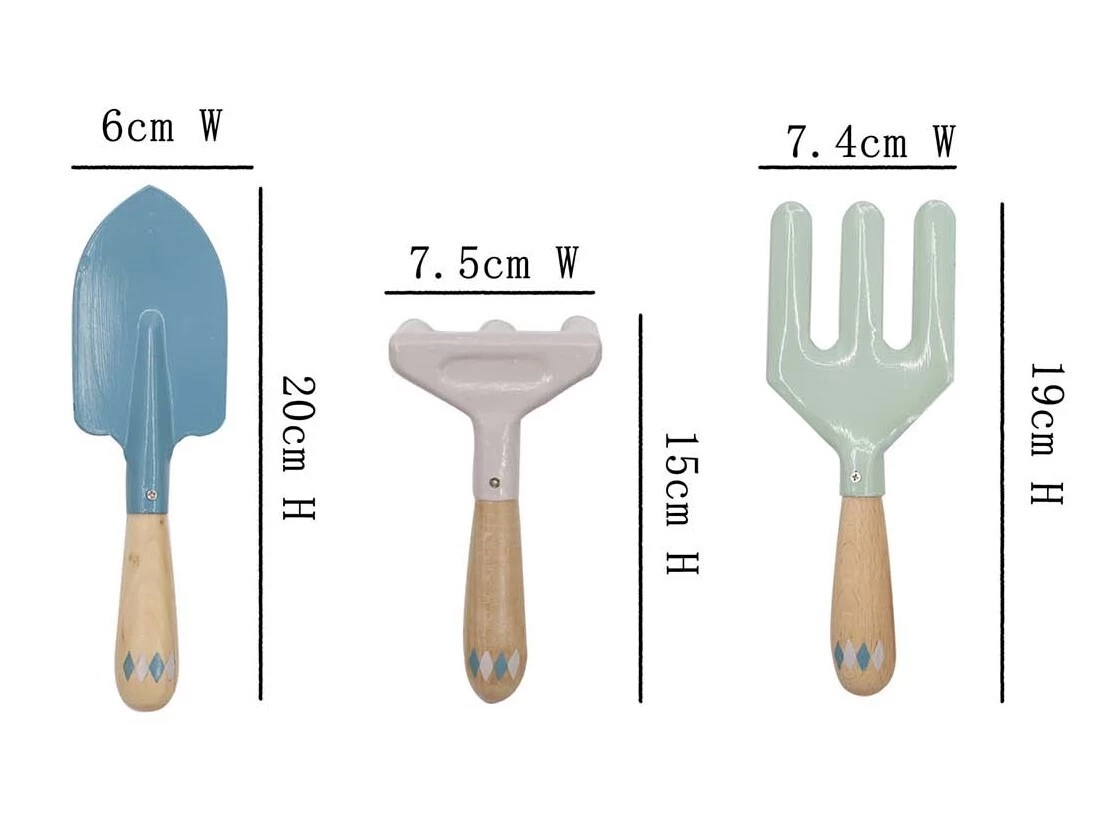 Kaper Kidz Calm & Breezy Kids Garden Tool 3Pcs Set Blue - Image 2