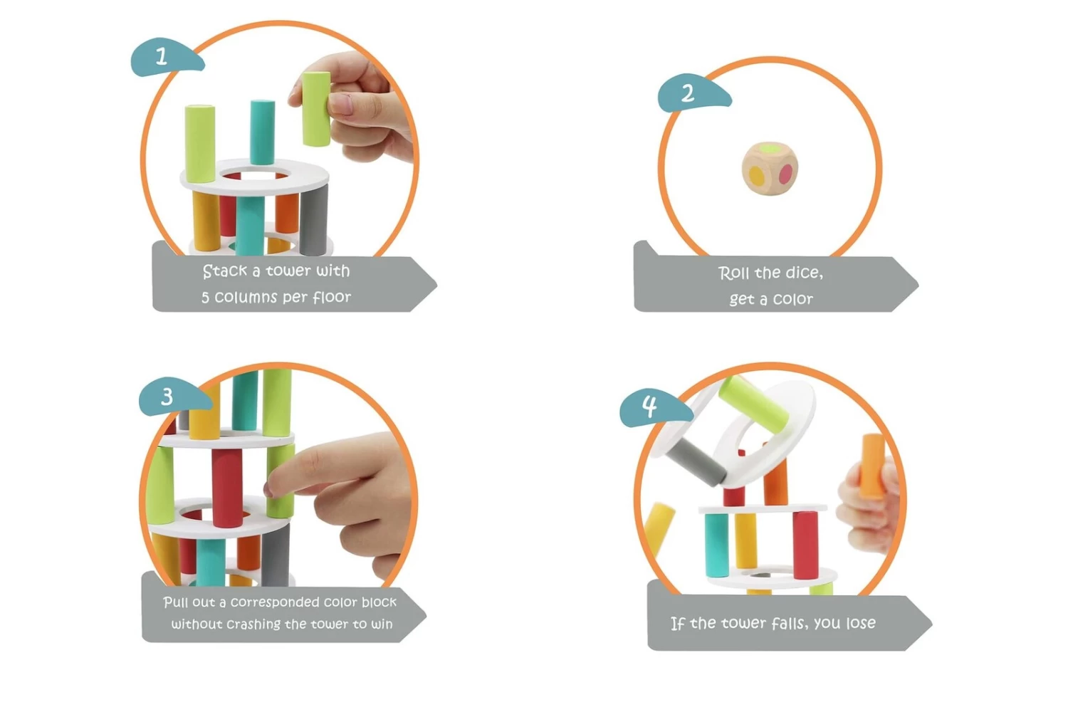 Kaper Kidz Wooden Pisa Tower Balancing Game - Image 3