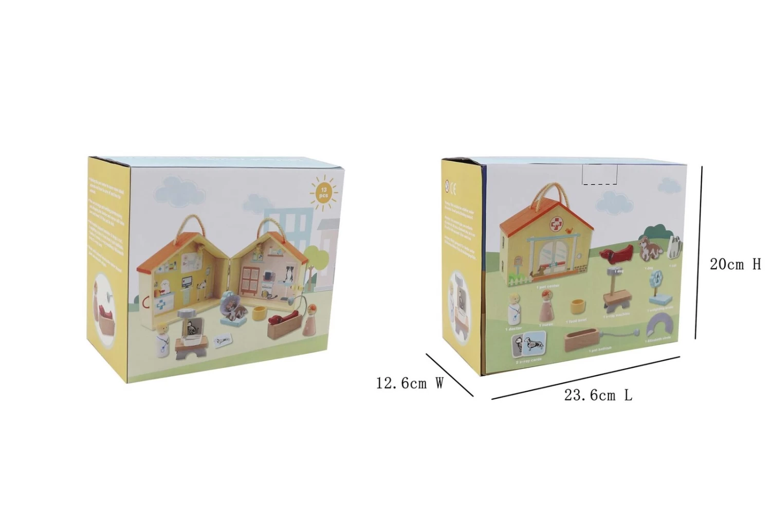 Kaper Kidz Wooden Portable Veterinary Pet Hospital Playset - Image 2