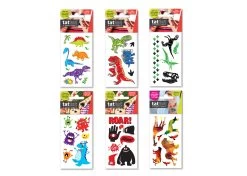 Tattot Temporary Tattoo Set Of 6 Dinosaur & Monster