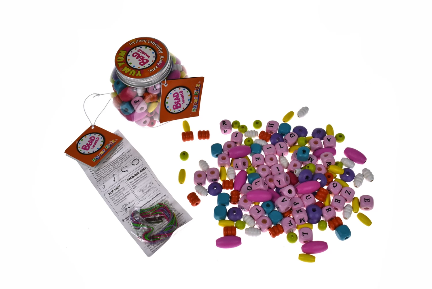 Kaper Kidz Yum Yum Diy Alphabet Bead Orange Jazz Berry Craft Kit - Image 2