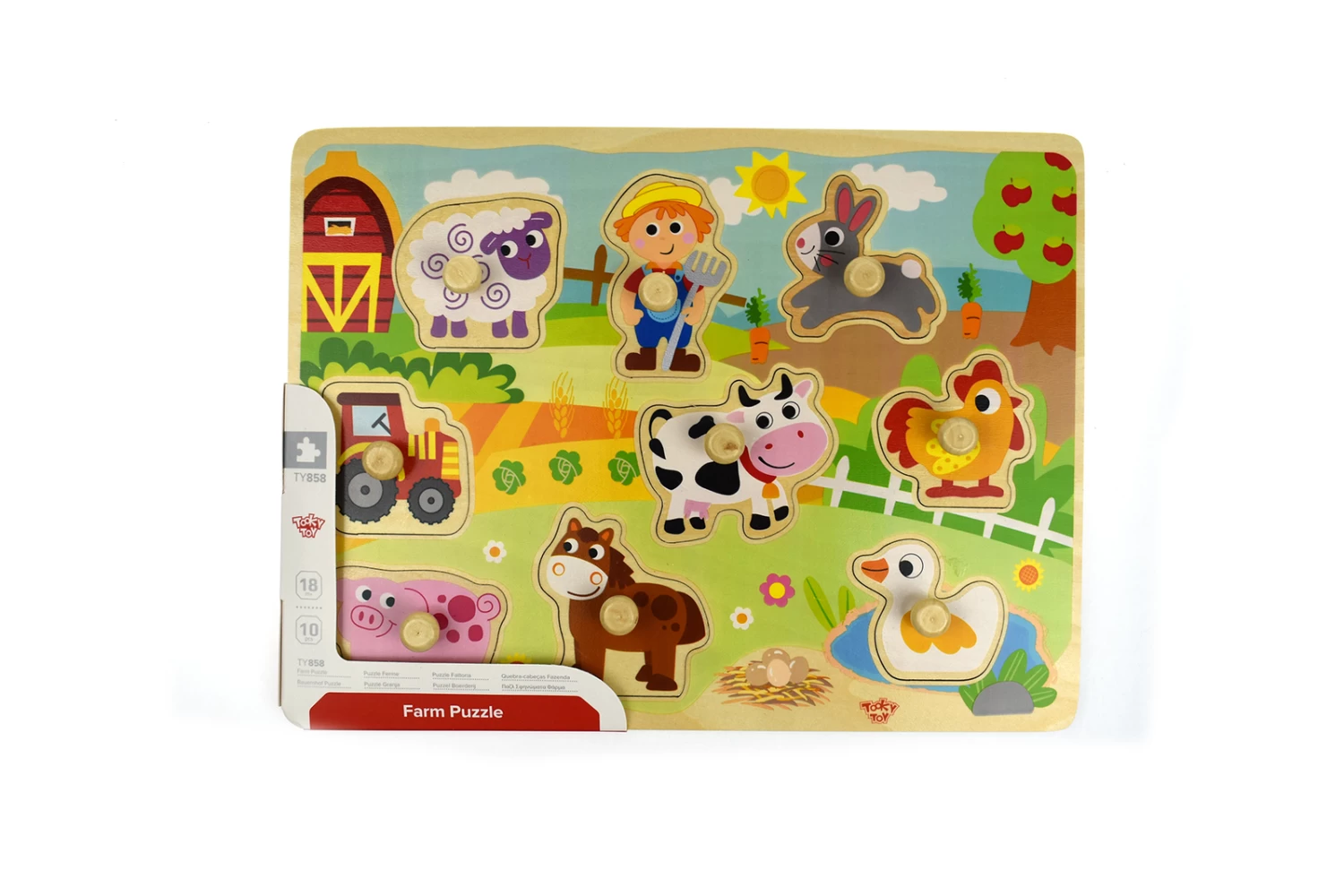 Tooky Toy Farm Peg Puzzle - Image 2