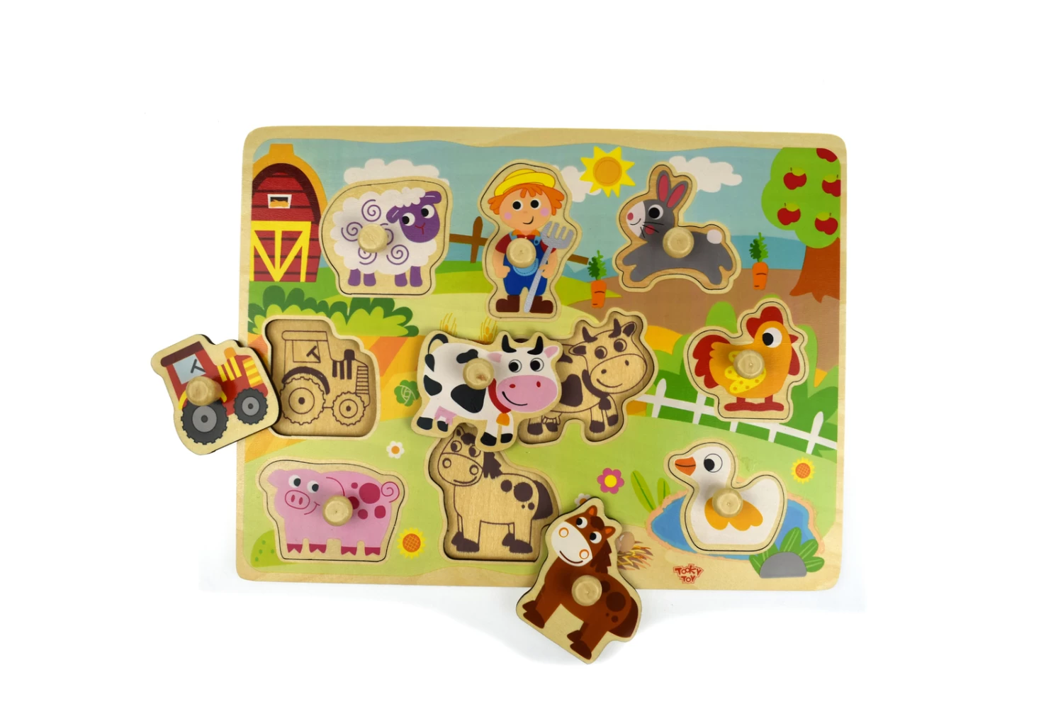 Tooky Toy Farm Peg Puzzle - Image 3