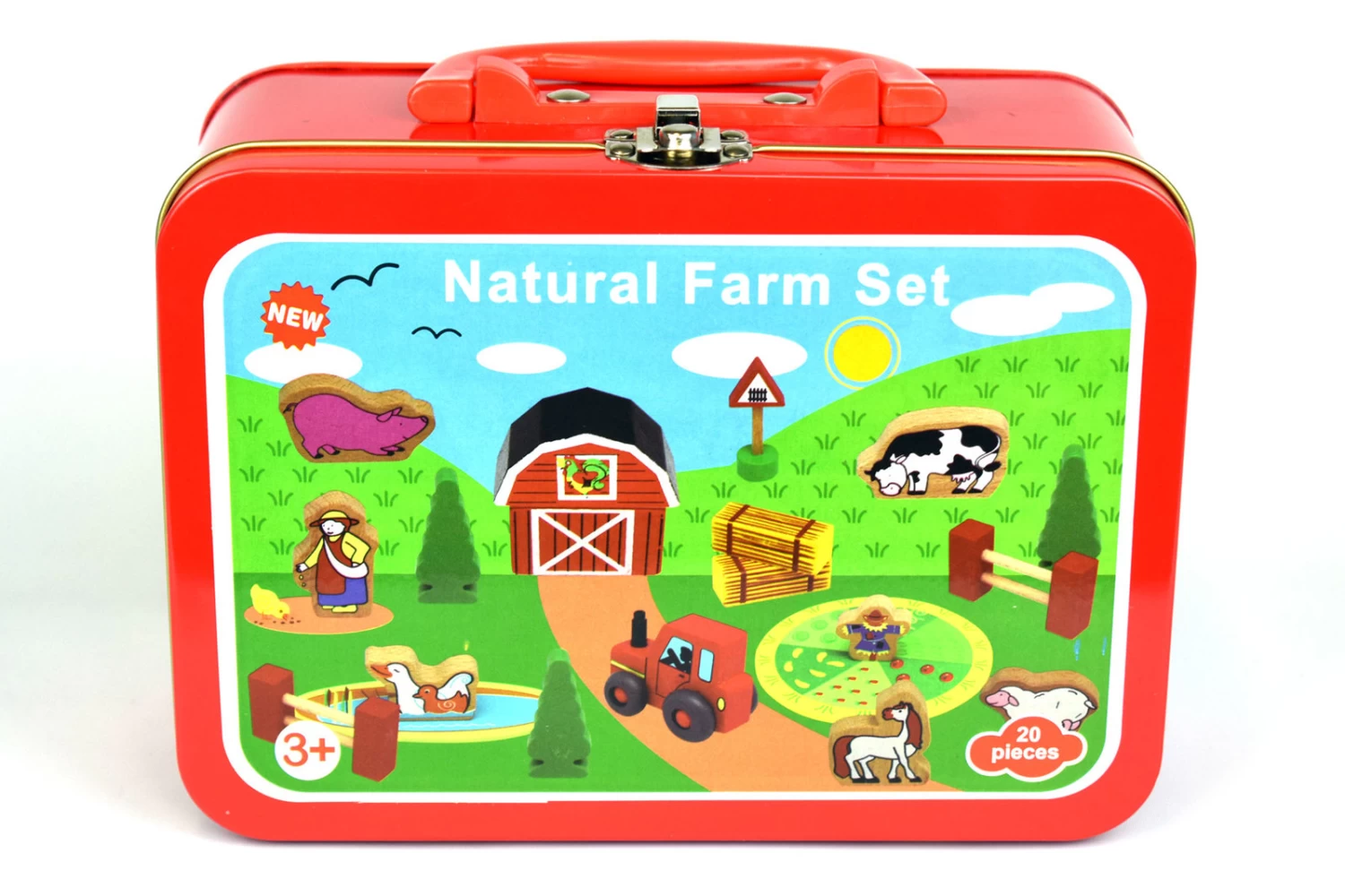Wooden Farm Set Tin Case - Image 3