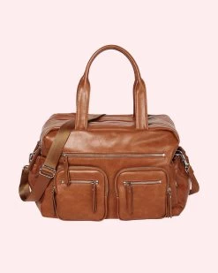 Oioi Nappy Bag Carry All - Tan Faux Leather