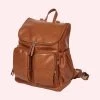 Oioi Nappy Backpack - Tan Faux Leather